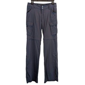 prAna Grey Sage Roll Up Convertible Zip Off Cargo Pants Women's Size 8 Tall